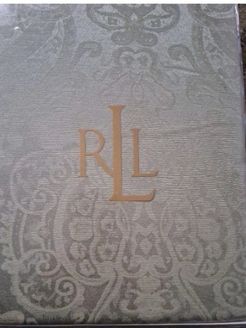 NWT Ralph Lauren Sage Thoroughbred Paisley 70” Round Tablecloth & 2 Napkins - Picture 4 of 10